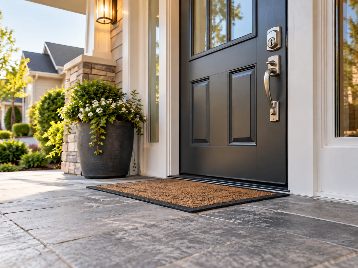 Residential front door lock for emergency home lockout assistance.
